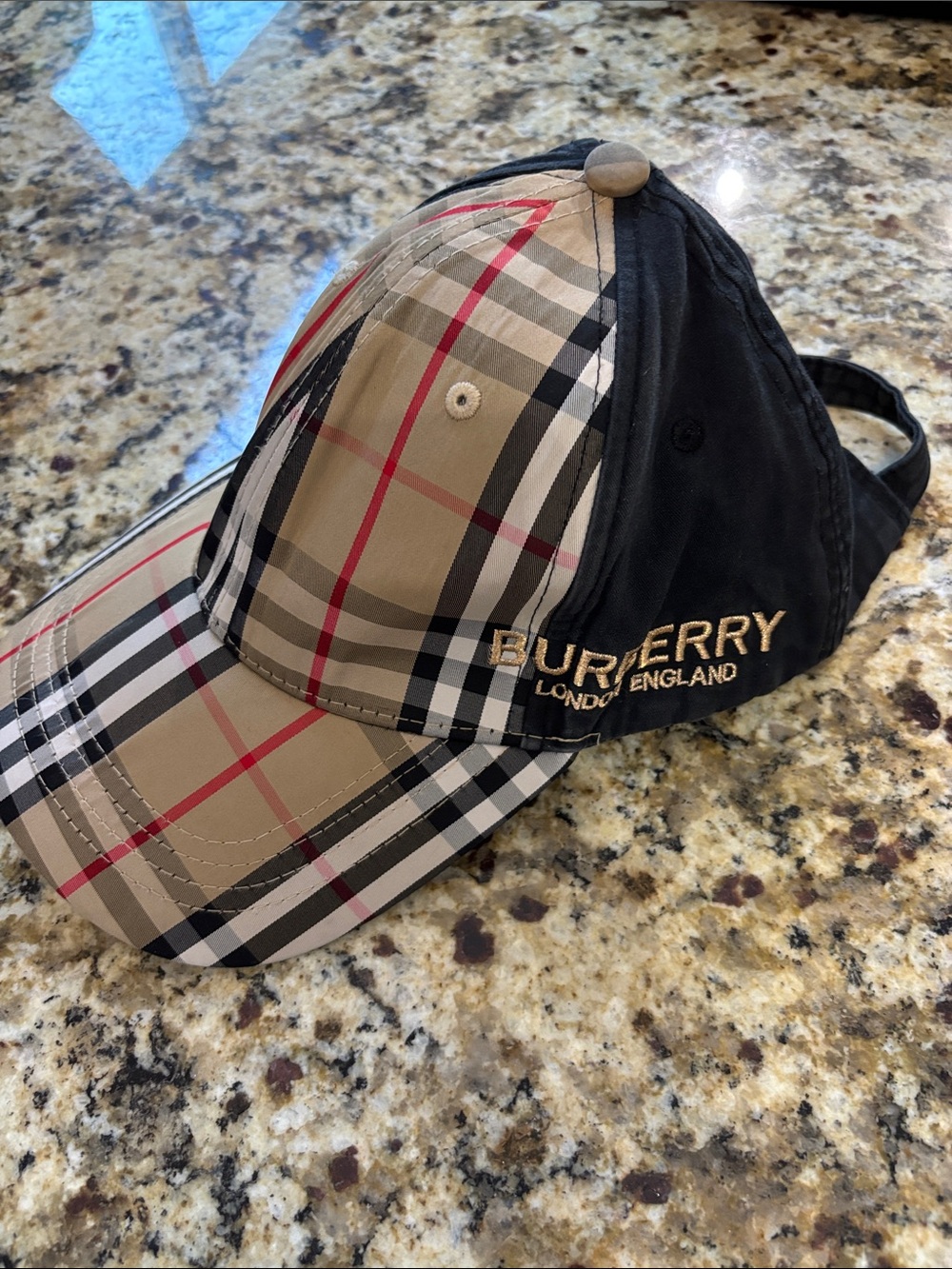 Burberry Beige, Black and Red Classic Check Baseball Cap
